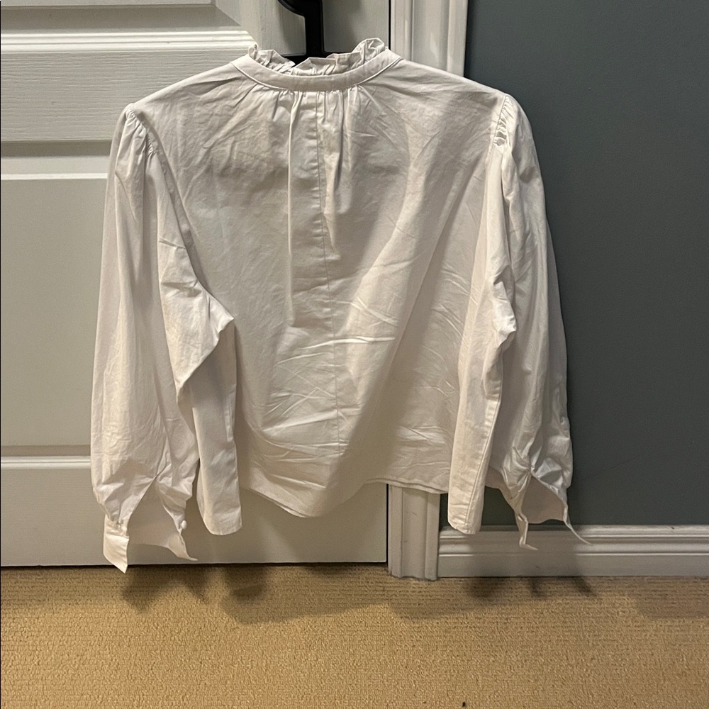 H&M White Ruffled Women's Top - Picture 4 of 6